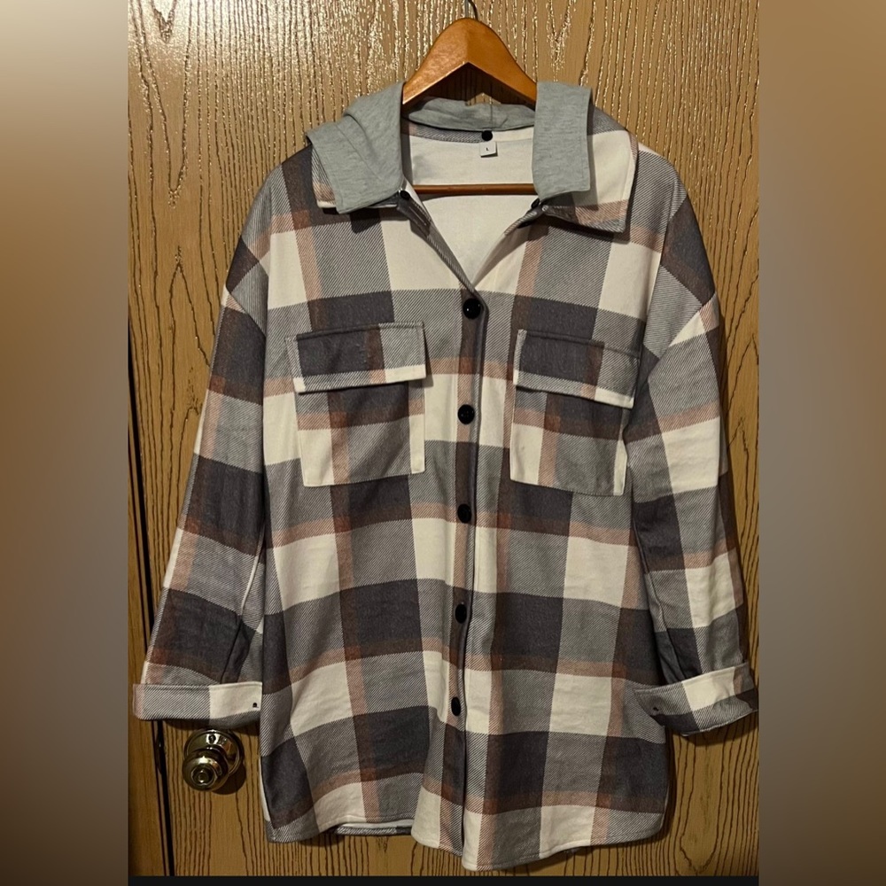 Fall Season Flannel Top Cool Colors Large